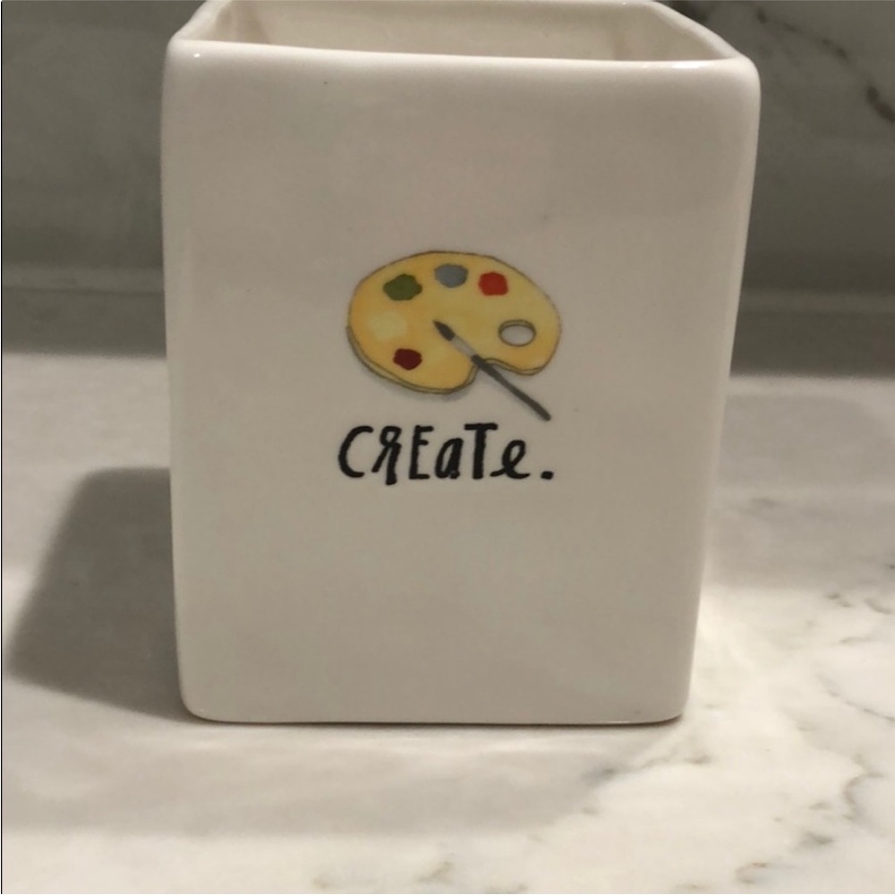 Rae Dunn White 'Create' Pencil Holder